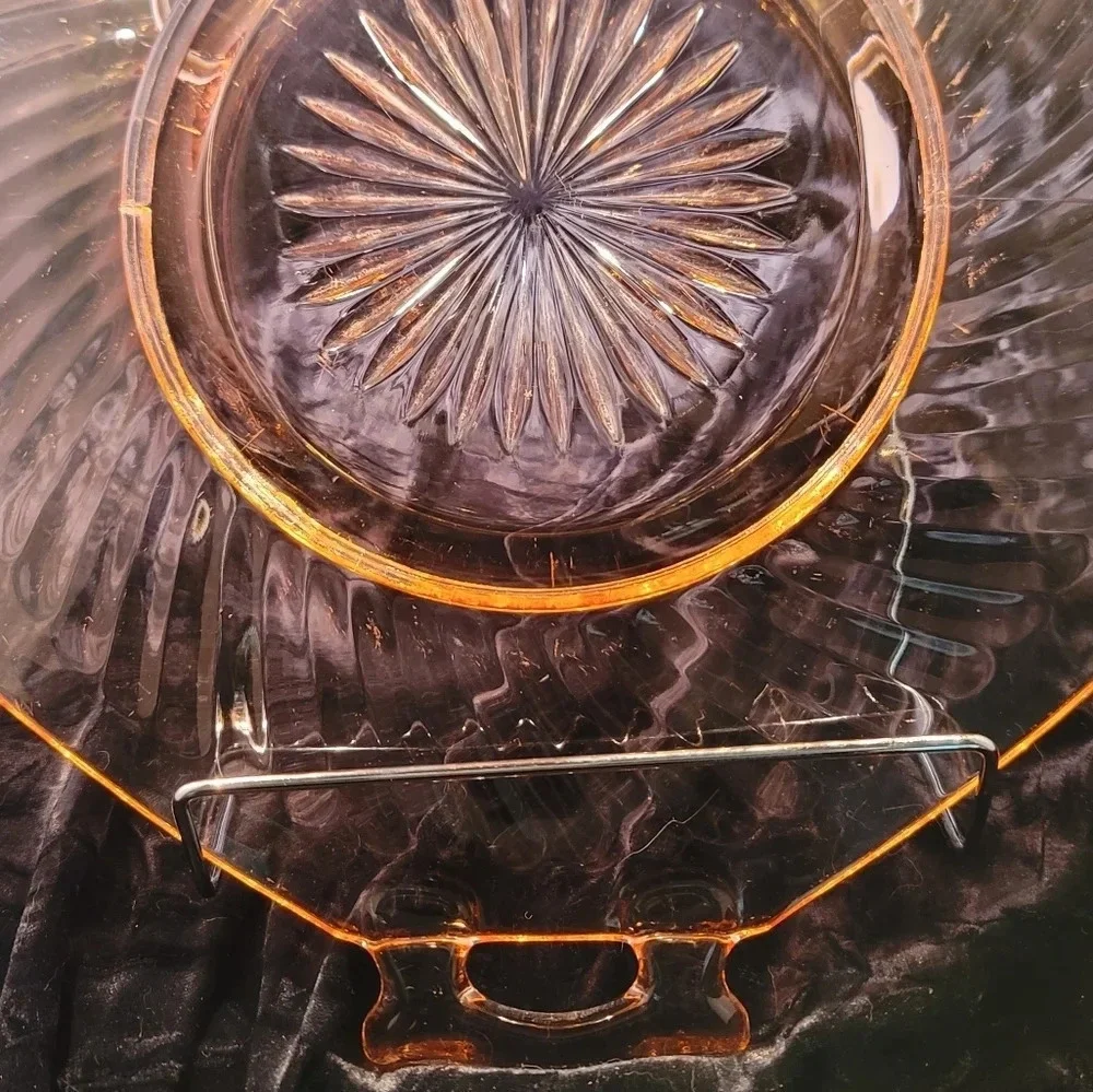 0281. EUC ~ VINTAGE Anchor Hocking Pink Depression Glass Platter 🩷 Miss America
